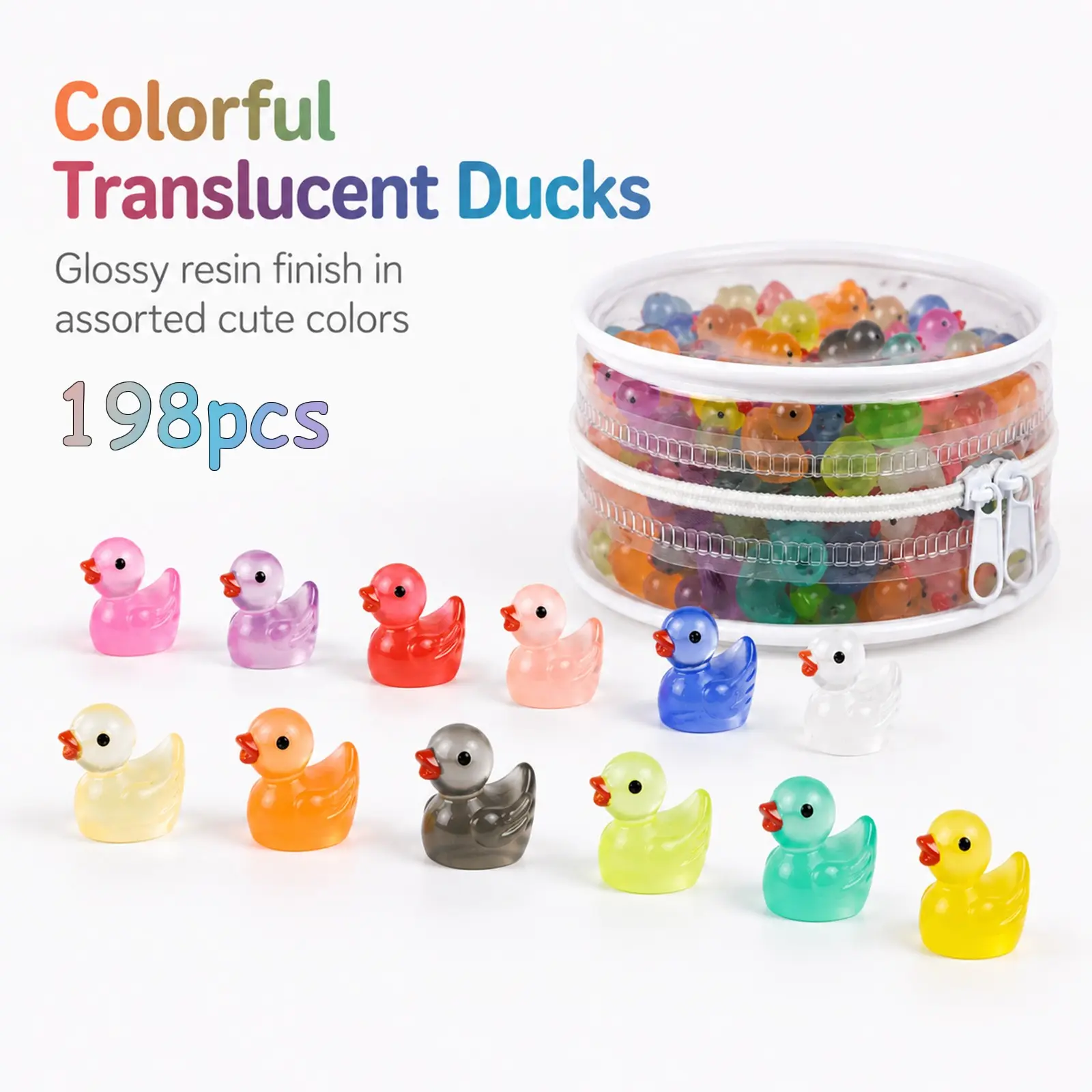 Aquarium Fish And Supplies - 198 Mini Glow-In-The-Dark Duck Decorations, Luminous