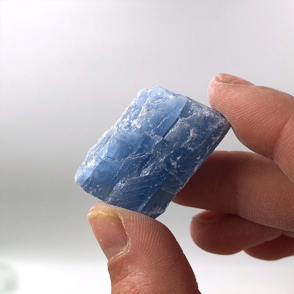 Aquarium Decoration Rock - 1pc Natural Raw Blue Calcite Rough