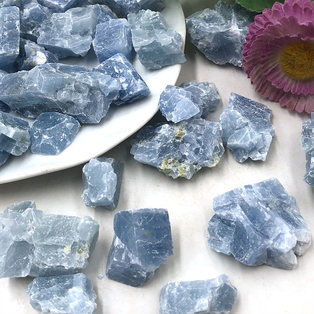 1pc Natural Raw Blue Calcite R - Aquarium Decoration Rock recension och pris