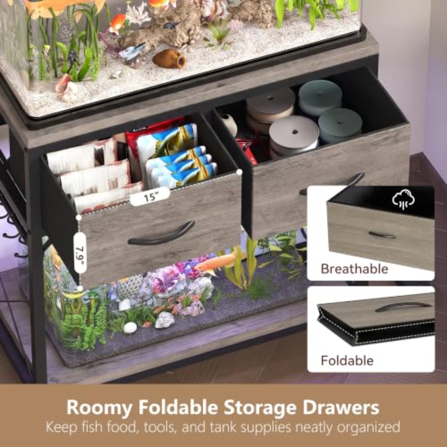 Fish Tank Stand for 20-29-37 G - Aquarium Fish Black recension och pris