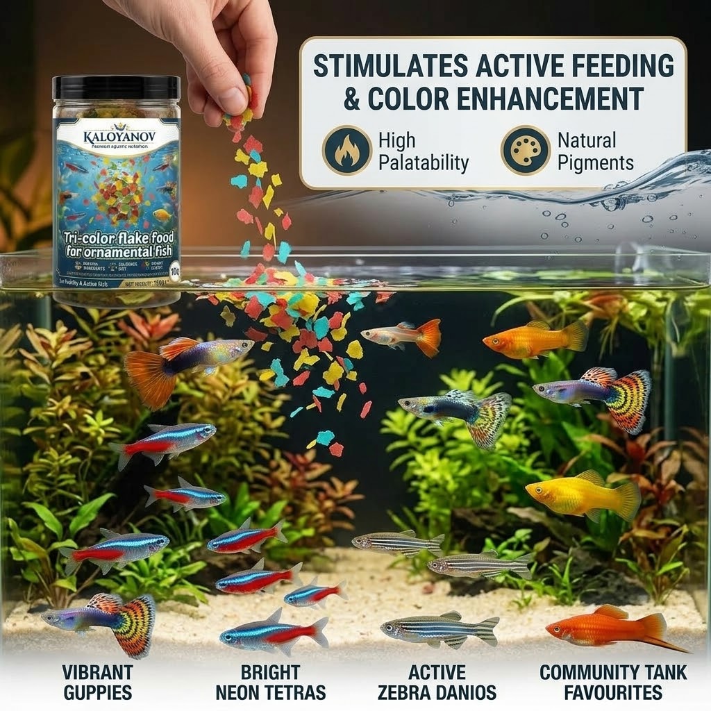 Premium 3-Color Flakes Fish Fo - Tetra Fish In Aquarium recension och pris