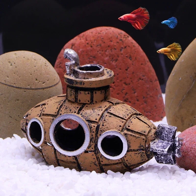 Resin Submarine Ornaments Aqua - Aquarium Fish Cave recension och pris