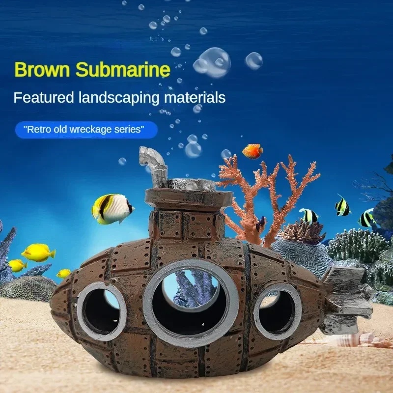 Resin Submarine Ornaments Aqua - Aquarium Fish Cave recension och pris