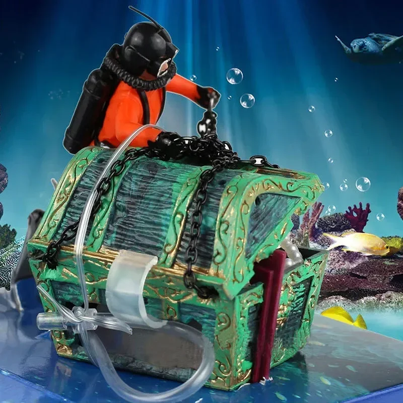 Resin Treasure Hunter Diver Fi - Aquarium Fish Cave recension och pris
